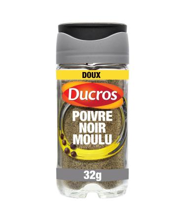 DUCROS Poivre Noir Moulu Doux Force 5 Saveur Intense et Aromatique pour Vos Recettes (Pot 32g) - Le Lot De 3