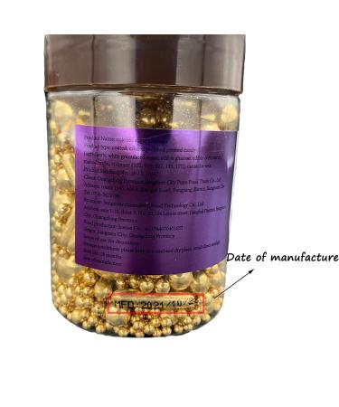 Gold Pearl Sugar Sprinkles Mix for Baking and Decorating - 120g Shaker Jar for Cake, Cupcake, Cookie, Ice Cream, Wedding, Shower, Party Celebrations - Buy Online on GoSupps.com