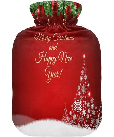 KCLDECI 2L Hot Water Bottle with Cover - Christmas Tree Ball Design for Foot Warmer Pain Relief & Heat Therapy - Buy Online on GoSupps.com