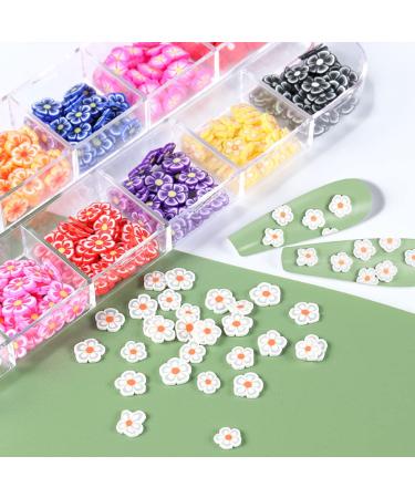 Flower Nail Charms 3D Polymer Slices Mix Shape Sequins - 2 Boxes Nail Accessories for Nail Art Decorations - Soft Clay Flower Charms for Girls, Women, Kids - Buy Online on GoSupps.com
