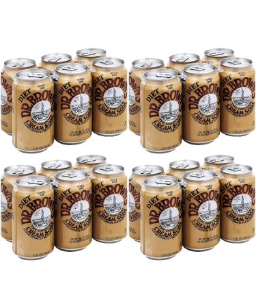Dr. Brown Soda Cream Soda Diet 6 pack, 12-ounces (Pack of4)