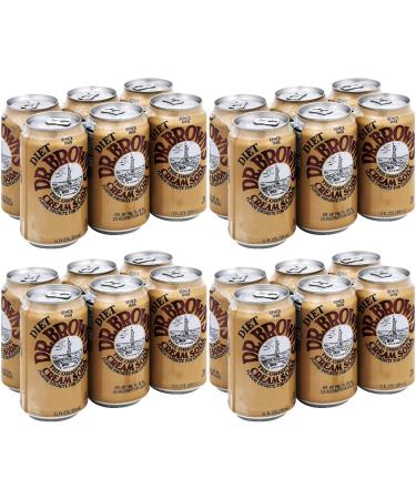 Dr. Brown Soda Cream Soda Diet 6 pack, 12-ounces (Pack of4)