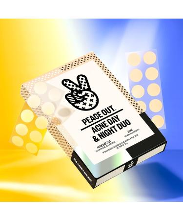 PEACE OUT Skincare Acne Day & Night Duo | Fast Acting Pimple Patches with Salicylic Acid | Clear Breakouts with 6-Hour Hydrocolloid Dots | (20 Dots) - Buy Online on GoSupps.com