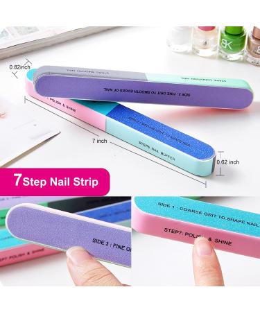 18Pcs Nail File Buffer Block Set for Gel Nails | 100/180 Grit Coarse Buffing | Reusable Finger & Toenail Files | 7-Way + 4-Way Nail Smoother - Buy Online on GoSupps.com