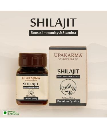 UPAKARMA Ayurveda 100% Pure Shilajit Capsules for Strength & Stamina - 90 Count - Natural Source of Fulvic Acid & Trace Minerals - 1000MG - Immune Support - 45 Day Supply - Buy Online on GoSupps.com