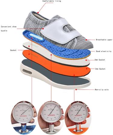 Men's Diabetic Shoes - Non-Slip Memory Foam Orthopedic Shoes | Adjustable, Extra Wide & Lightweight | Ideal for Swollen Feet, Diabetic Edema & Plantar Fasciitis - Size 10.5 Beige - Buy Online on GoSupps.com