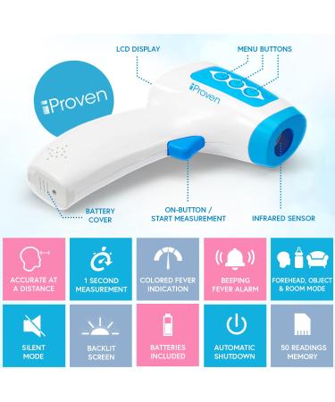 Infrared No Touch Forehead Thermometer - Digital Medical Thermometer for Adults, Kids & Babies - Fever Alert & Silent Mode - Buy Online on GoSupps.com