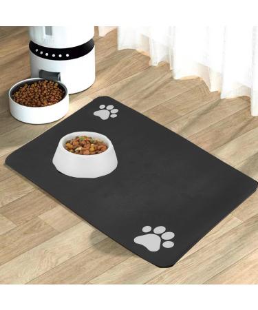 YQBFTC 60x40cm bowl pad dog high -quality slide -resistant dog bowl surface with pattern super absorbent quick -drying food mats for pets feed mat for cats (black) D: SET 4