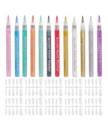 12 Manicure Graffiti Pens 10 Pairs Of Blank Nails Hand-Painted Dotted Outline Pens Nail Painting Pens Quick-Drying Nail Polish Pens Suitable For Diy Nail Art Drawings
