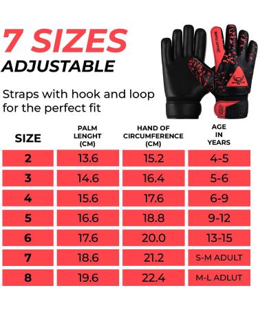 Beast Rage Goalkeeper Gloves for Kids | Youth Football Gloves with Double Wrist Support & Strong Grip | Size 4 (Ages 6-9) - Red - Buy Online on GoSupps.com