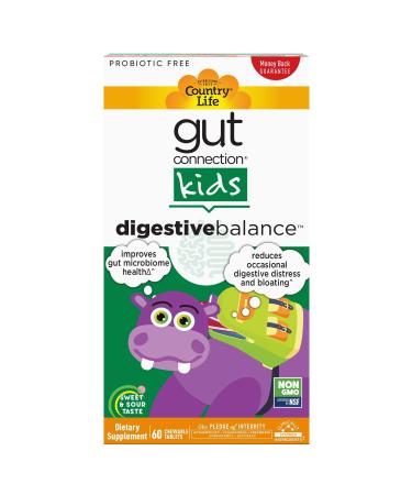 Country Life Gut Connection Kids Digestive Balance Sweet & Sour  60 Chewable Tablets