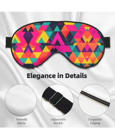 SSIMOO Colorful Triangle Print Eye Mask - Double-Sided Soft & Light Blocking for Better Sleep | International Shipping - Buy Online on GoSupps.com