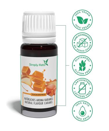 Simply Keto Flavor Drops - Caramel Aroma 10ml | Sugar-Free Calorie-Free & Vegan Flavor Enhancer for Shakes Porridge & More - Buy Online on GoSupps.com