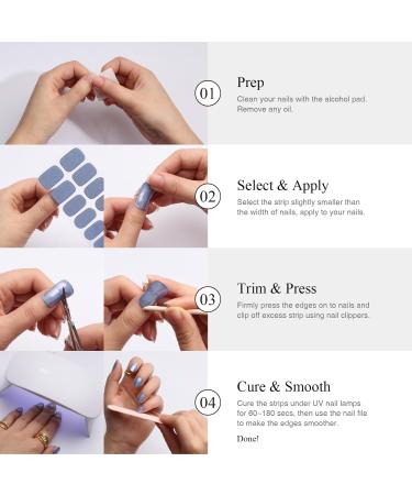 Shop Semi Cured Gel Nail Strips - 20 PCS Quality UV Gel Nail Stickers | Easy Application | Roseate Romance - Buy Online on GoSupps.com