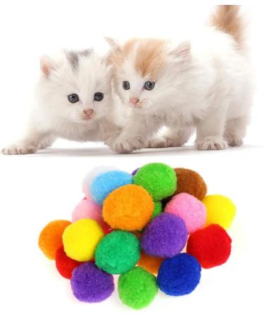 VOVIGGOL 30pcs Cat Toy Balls - 3CM Soft Pompom Balls in 10 Colors for Indoor Cats | Interactive Quiet Play & DIY Crafts - Buy Online on GoSupps.com