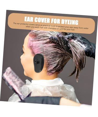 Healeved 4pcs Black Hair Dye Earmuffs - Silicone Ear Covers for Salon Baking, Oil & Hair Color Protection - Buy Online on GoSupps.com