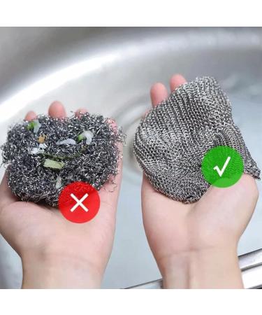 Multipurpose Wire Dishwashing Rags for Wet and Dry Double Stainless Steel Scrubber Multifunctional Non-Scratch Wire Dishcloth Reusable Double Layer Cleaning Cloths Dish (10PCS) - Buy Online on GoSupps.com