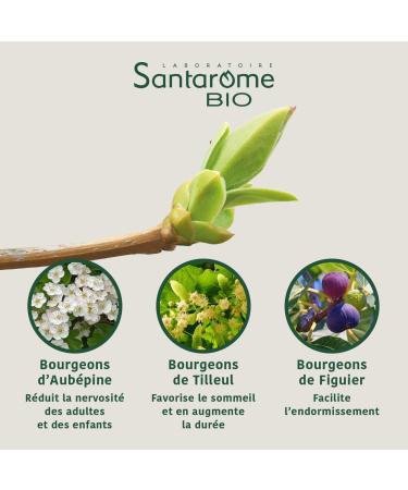 Santarome Bio - Organic Sleep - Bud macerate - Sleep Supplement - Gemmotherapy - Hawthorn Fig Linden - Bottle 30 ml | France - Buy Online on GoSupps.com