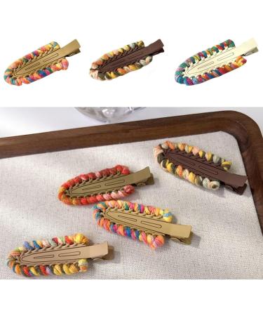 hgnxa Sweet Contrast Color Yarn Hair Clip Lazy Hairpin Duckbill Hairclip Hair Barrettes for Women Side Bangs Hair Styling Tool - Buy Online on GoSupps.com
