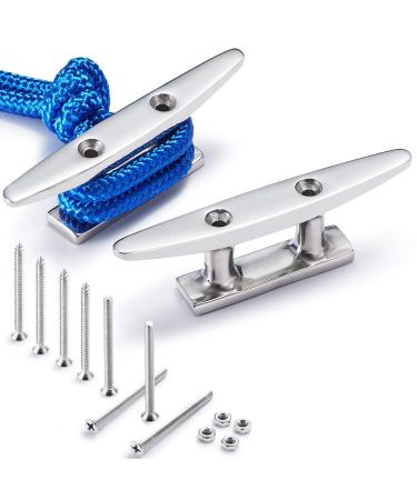 ZOMCHAIN Boat Cleat Open Base Boat Cleat, Dock Cleat All 316 Stainless Steel Boat Mooring Accessories, Include Installation Accessories Screws 4 inch-2PCS
