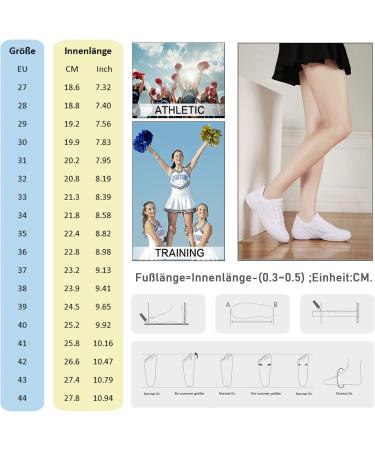 DADAWEN Women's Cheerleading Shoes Stylish White Sneakers for Girls (37 EU) International Shipping Available - Buy Online on GoSupps.com