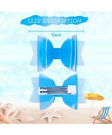 Yellow Blue Water Hair Bow Clip - Waterproof Transparent Pool Bow for Girls, Teens & Children - Buy Online on GoSupps.com