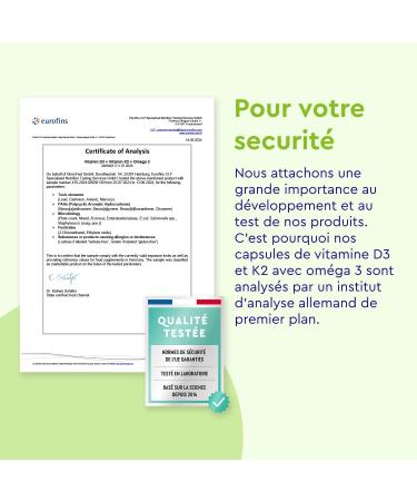Omega 3 (1000mg) with Vitamin D3 (2000 IU) + K2 100 g 90 Capsules Fish Oil (400mg of EPA and 300mg of DHA) Highly Dosed Vit D3 Cholecalciferol + Vit K2 MK7 No Flavors and Additives ditifs - Buy Online on GoSupps.com