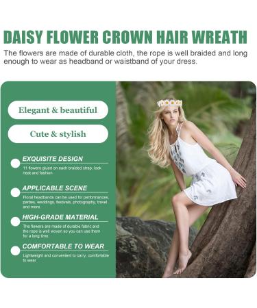 minkissy Daisy Headband Daisy Crown Hippie Hair Accessories 70s Headbands Floral Headband for Women Girls white - Buy Online on GoSupps.com