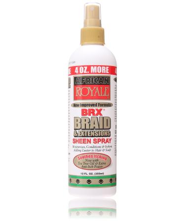 BB African Royale BRX Braid and Extensions Sheen Spray  12 oz. 12 Fl Oz (Pack of 1)