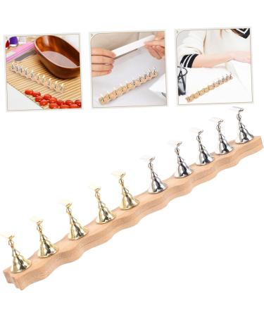Healeved 1 Set Nail Art Base Metal Display Stand Fake Nails Holder Nail Stands for Press on Nail Art Practice Base Display Stands Nail Art Display Stand Decorative Nails Wooden Cosmetic - Buy Online on GoSupps.com