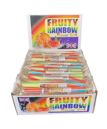 200 X Fruit Rainbow Rock Sticks Handmade Traditional Rainbow Classic Sweets Retro Seaside Gift Wholesale Confectionery