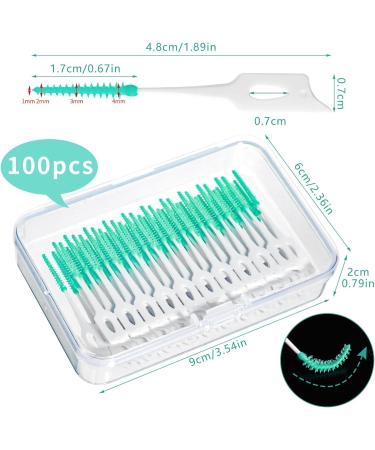 220-Piece Green Silicone Interdental Brushes for Braces - Oral Cleaning Floss Picks - Buy Online on GoSupps.com