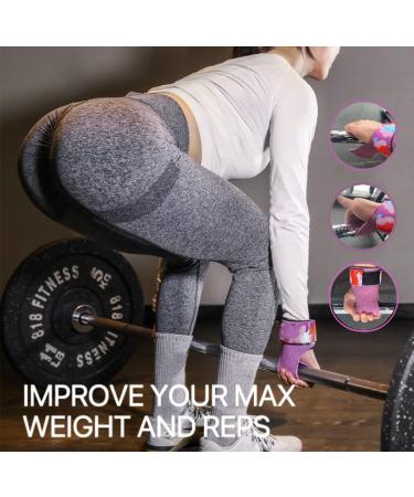 Wiexiang Cowhide Lifting Straps - Robust Deadlift Straps for Weightlifting, Bodybuilding, Powerlifting - Durable Strength Training - Purple - Buy Online on GoSupps.com