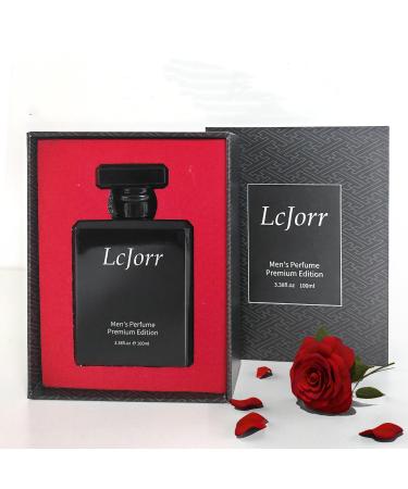 LcJorr Men's Premium 3.38oz 100ml pattern gift box packaging delicate and beautiful appearance fragrance lasting more than 24 hours suitable for men of all ages suitable for Valentine's Day