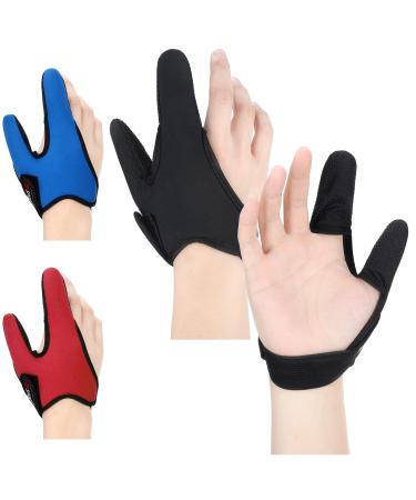 3 Pieces Neoprene Finger Glove for Men Women Fishing, Anti Slip Fishing Glove, Finger Gloves Protector Unisex Elastic Band Glove for Outdoor Fishing, Fit Right Hand 3 Colors