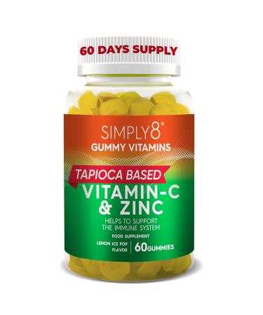 Simply8 Zinc and Vitamin C Gummies 60 Days Supply Zinc 50 mg - Zinc Vitamins for Adults & Kids Gluten Free Non-GMO Vegan Kosher Halal
