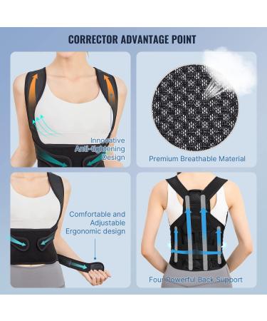 Adjustable Back Brace & Posture Corrector for Men & Women - Relieve Back Pain & Correct Scoliosis (M Waist: 34-41 inch - Buy Online on GoSupps.com