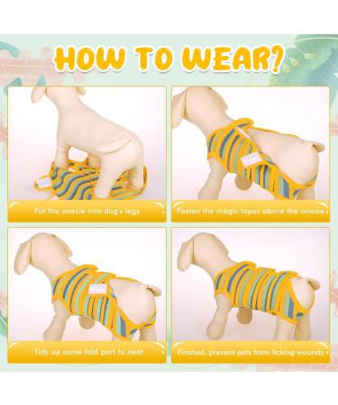 Kuoser Breathable Post-Op Dog Body Suit | Medical Recovery Wear for Dogs & Cats | Green & Yellow - Ideal After Surgery & Castration - Buy Online on GoSupps.com