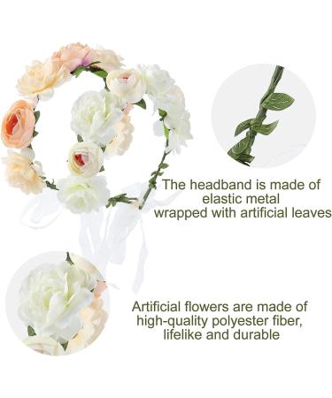 ZHER-LU Flower Headband Floral Crown Garland Halo for Wedding Festival (Purple) - Buy Online on GoSupps.com