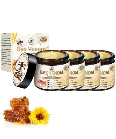Bee Venom Skin Treatment Cream, 2024 New Bee Venom Cream, Bee Venom Repair Cream, for All Skin Types (4 Bottle)