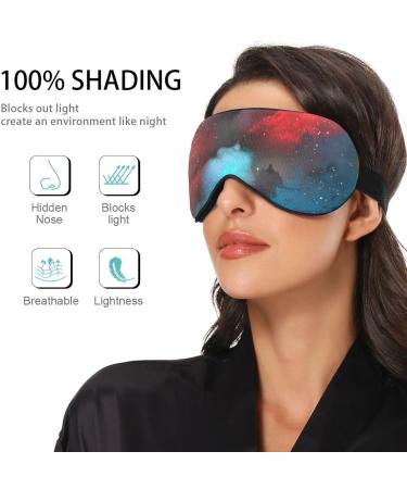 Adjustable Light Blocking Eye Mask for Deep Sleep - Haskirky Breathable Eye Mask for Travel, Yoga, and Meditation - Men & Women - Watercolor Galaxy Design - Buy Online on GoSupps.com