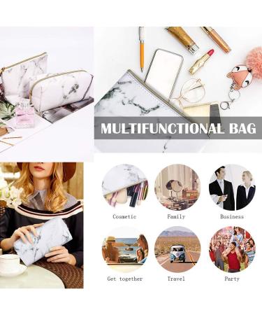 Betroy 2-Piece Marble Cosmetic Bags Set | Waterproof PU Leather Makeup & Pencil Case | Stylish Travel Wash Bag for Women - Buy Online on GoSupps.com