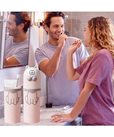Nizirioo 4-Piece Portable Toothbrush Cup Set | Travel Toothbrushes for Camping & Home | Multi-Color (White Green Pink) - Buy Online on GoSupps.com