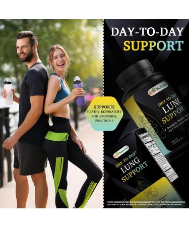 Best Naturals Day-to-Day Lung Support Supplements 90 Veg Cpasules - Made with Mullein Quercetin Cordyceps Nettle Feverfew Marshmallow Olive Leaf Extract 90 Count (Pack of 1) - Buy Online on GoSupps.com