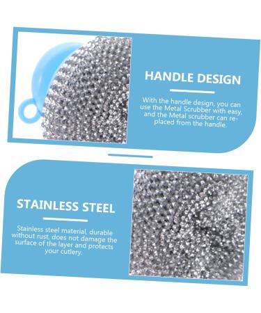 20 Sets Wire Brush Handle & Scratch-Resistant Steel Wool Sponges - Ideal Household & Aircraft Pot Cleaner - Buy Online on GoSupps.com