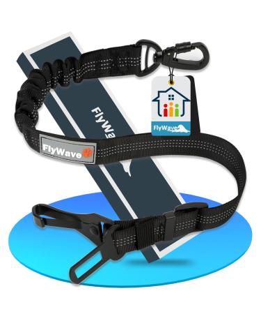 Flywave strap -on belt dog car buckling dog car adjustable dog snap for the car reflective dog belt for the car for all dog breeds and autotypes | locks & clips locks & clips black