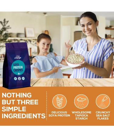 Healthy Gluten-Free Vegan Soya Crispies - 80% Protein Snack for Adults and Kids - Low Fat, No Sugar (500g) - Buy Online on GoSupps.com