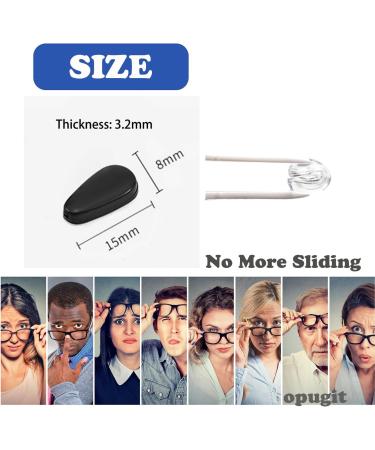 Buy Anti-Slip Silicone Nose Pads for Glasses & Sunglasses - 10 Pairs - Non-Slip Self-Adhesive 3.2mm Black - International Shipping Available - Buy Online on GoSupps.com