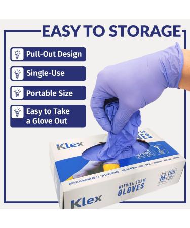 Klex Nitrile Exam Gloves - Medical Grade, Powder & Latex Free, Food Safe, Lavender - 100, 300, 1000 Count - S M L XL - Medium Size - Buy Online on GoSupps.com