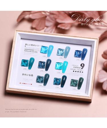 Major Dijit Jelly Gel Nail Polish Set - 9 Colors Navy Blue Cyan Deep Blue Translucent Crystal Kit - Soak Off UV LED Gel Nail for Salon & Home DIY - Buy Online on GoSupps.com